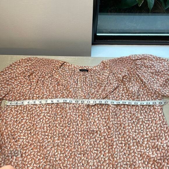 Ann Taylor semi sheer ginkgo leaf blouse - Picture 8 of 9